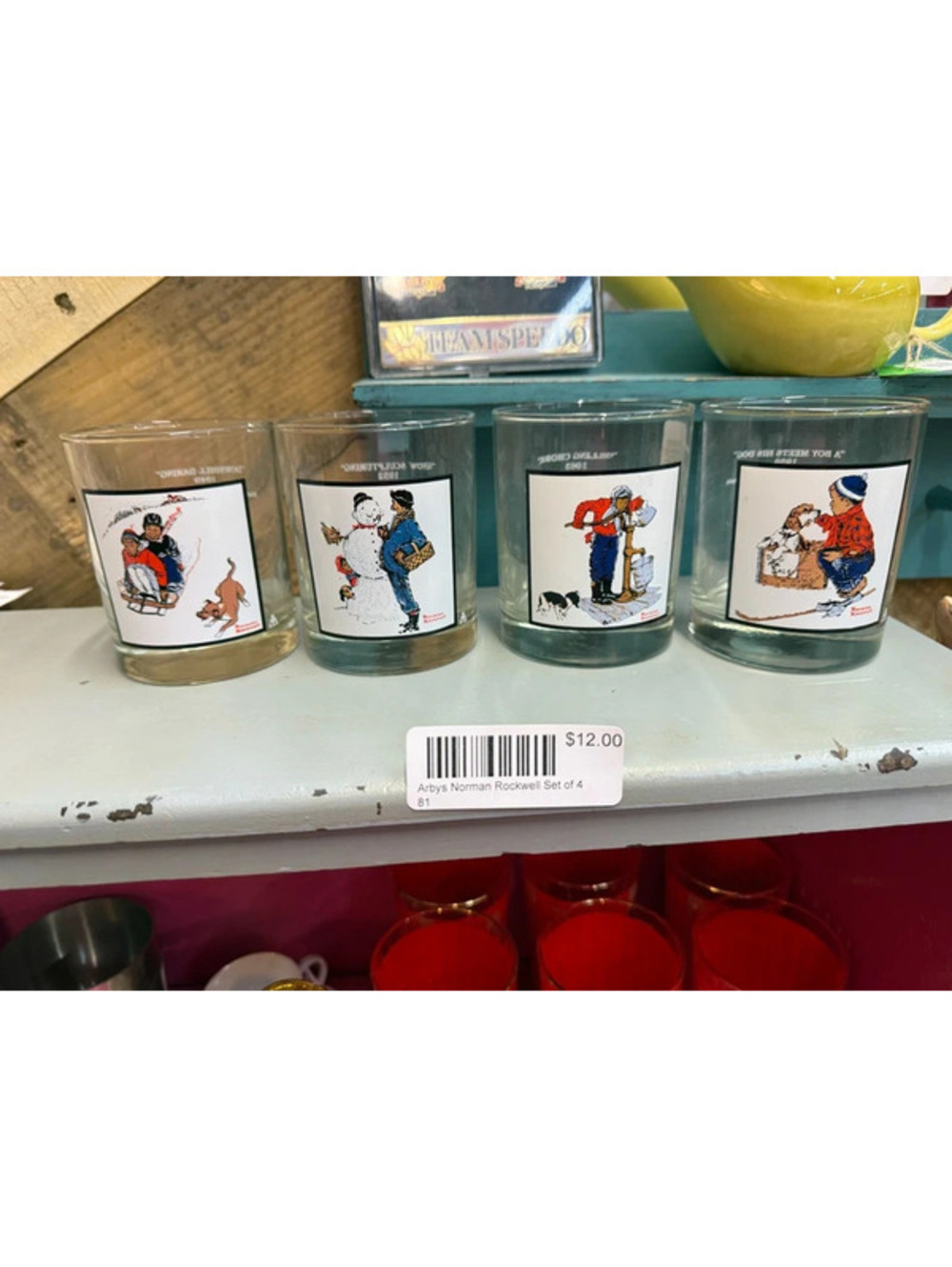 Arby’s Norman Rockwell winter scenes tumbler set